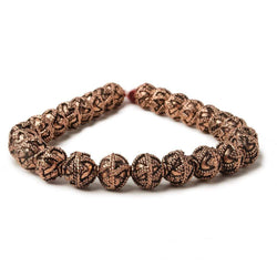 8mm Antiqued Copper Beads Roval  Miligrain Triangle 8 inch 28 pcs (ONLINE ORDER ONLY)