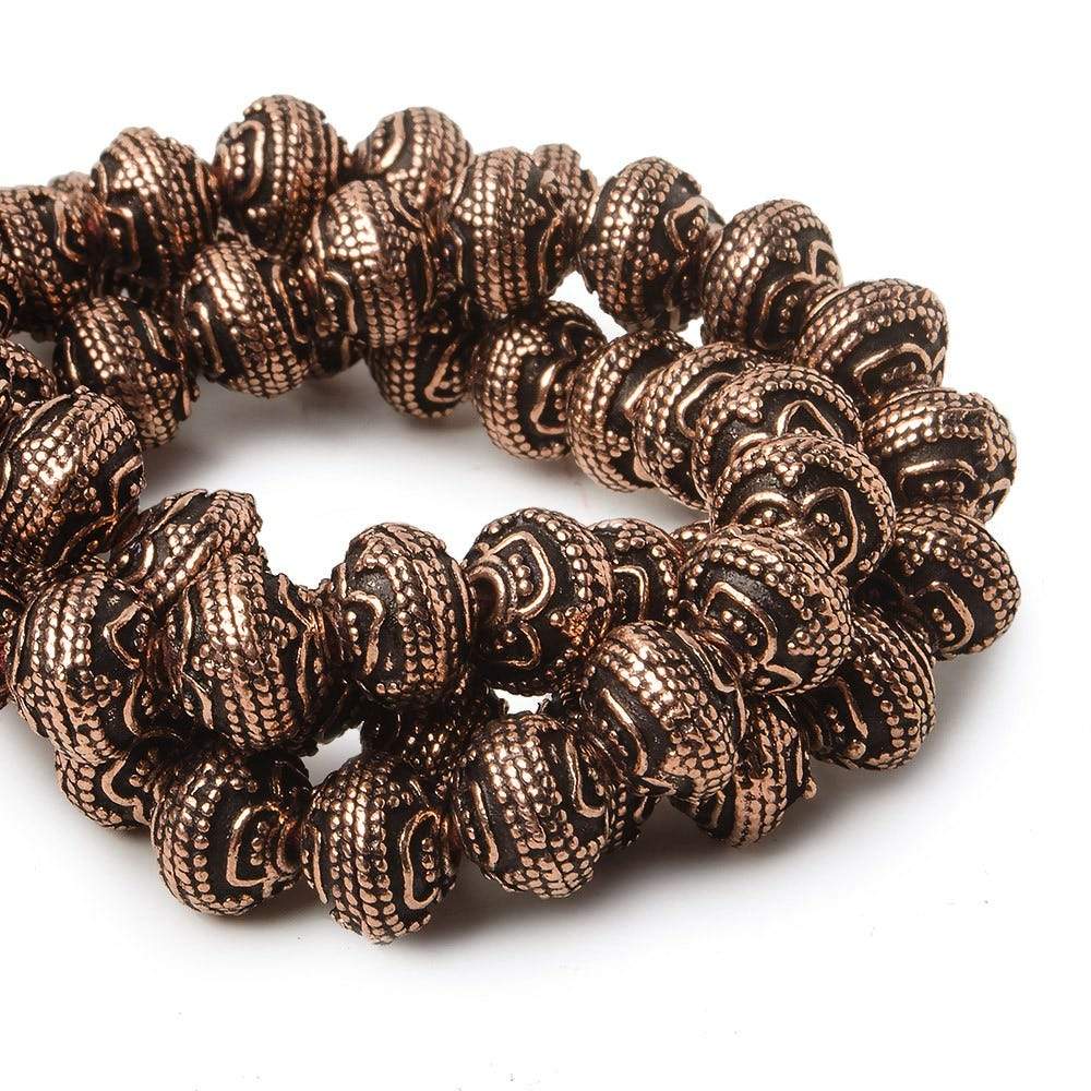 8mm Antiqued Copper Beads Roval Triple Leaf tip 8 inch 28 pcs (ONLINE ORDER ONLY)