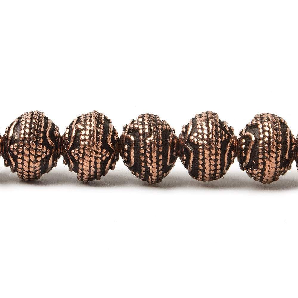 8mm Antiqued Copper Beads Roval Triple Leaf tip 8 inch 28 pcs (ONLINE ORDER ONLY)