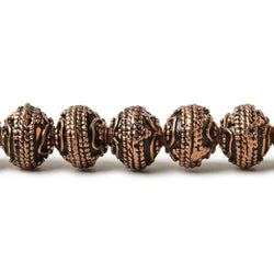 8mm Antiqued Copper Beads Roval Triple Miligrain Center 8 inch 28 pcs (ONLINE ORDER ONLY)