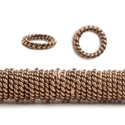 8mm Antiqued Copper Twisted Jump ring 8 inch 140 pcs (ONLINE ORDER ONLY)