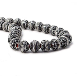 8mm Antiqued Silver Plated Copper Bead Cap Concentric Miligrain 7.5 inch 56 pieces (ONLINE ORDER ONLY)