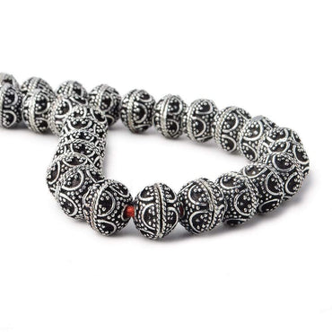 8mm Antiqued Silver Plated Copper Bead Cap Persian Design 8 inch 58 pieces (ONLINE ORDER ONLY)