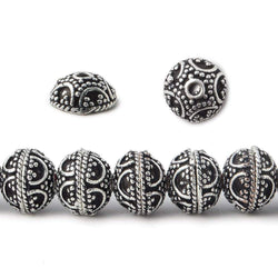 8mm Antiqued Silver Plated Copper Bead Cap Persian Design 8 inch 58 pieces (ONLINE ORDER ONLY)