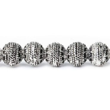 8mm Antiqued Sterling Silver plated Copper Bead Miligrain Rings 8 inch 28 pieces (ONLINE ORDER ONLY)