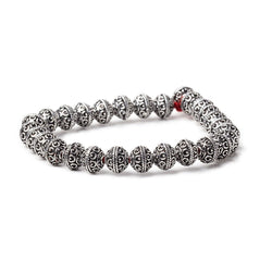 8mm Antiqued Silver Plated Copper Roval Persian Beads 8 inch 28 pieces (ONLINE ORDER ONLY)
