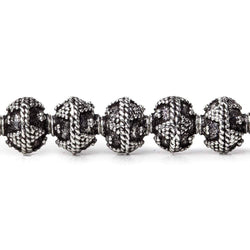 8mm Antiqued Sterling Silver plated Copper Triangle Miligrain Bead 8 in 30 pcs (ONLINE ORDER ONLY)