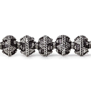 8mm Antiqued Sterling Silver plated Copper Triangle Miligrain Bead 8 in 30 pcs (ONLINE ORDER ONLY)