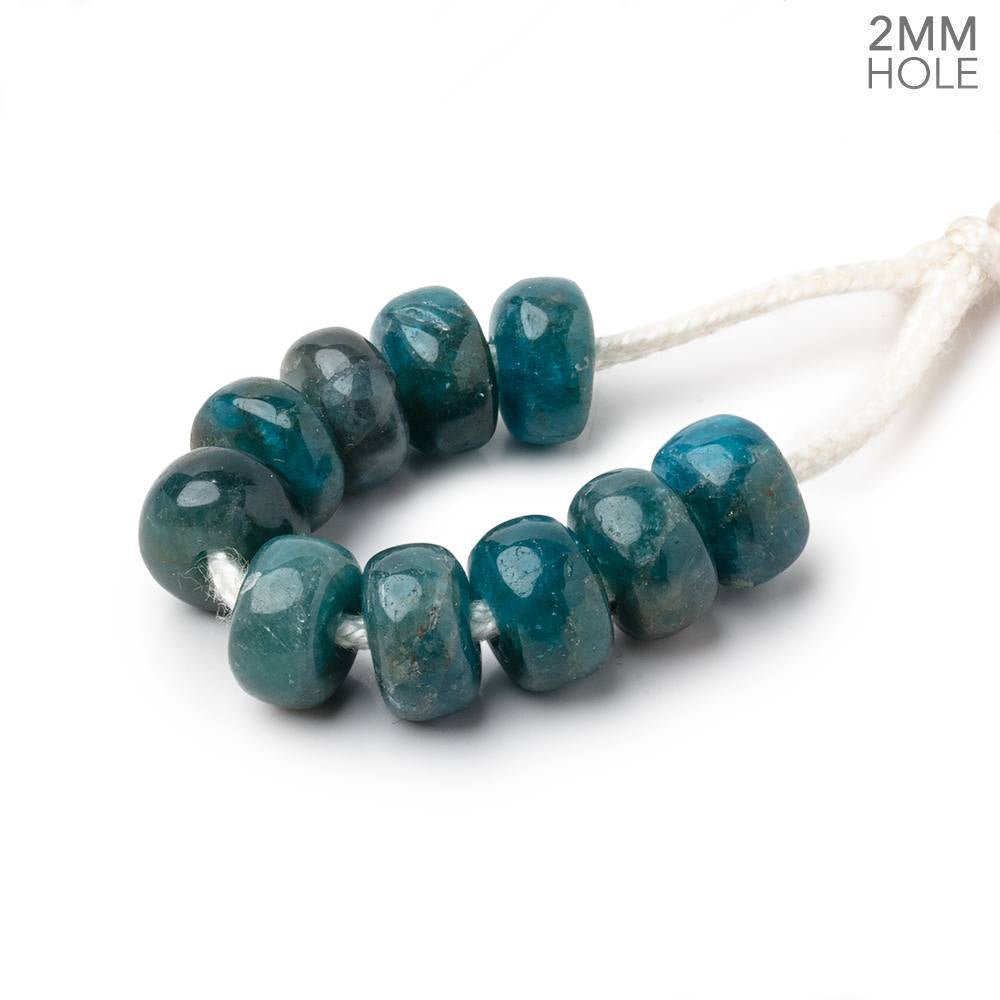 8mm Apatite 2mm Large Hole Plain Rondelle Set of 10 (ONLINE ORDER ONLY)