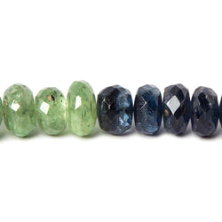 8mm Blue and Green Kyanite Faceted Rondelle Beads 16.5 inch 95 beads (ONLINE ORDER ONLY)