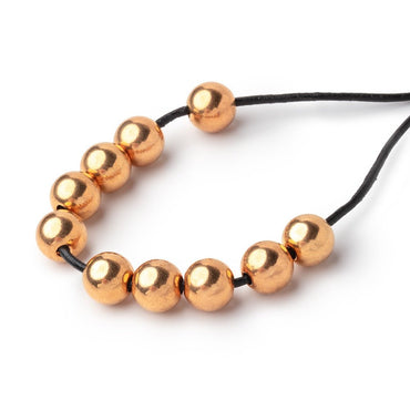 8mm Brass Plain Large Hole Rounds Set of 10 beads (ONLINE ORDER ONLY)