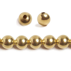 8mm Brass plain round beads 8 inch 28 pieces (ONLINE ORDER ONLY)