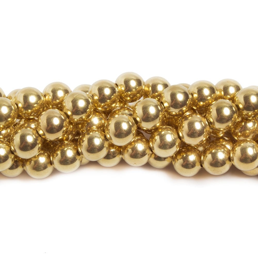 8mm Brass plain round beads 8 inch 28 pieces (ONLINE ORDER ONLY)