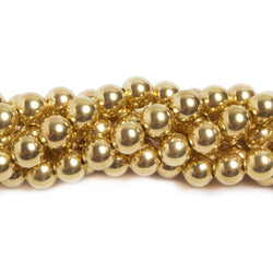 8mm Brass plain round beads 8 inch 28 pieces (ONLINE ORDER ONLY)