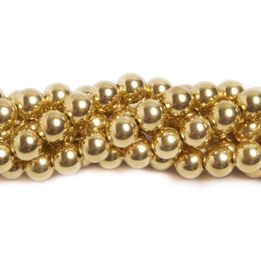 8mm Brass plain round beads 8 inch 28 pieces (ONLINE ORDER ONLY)