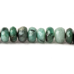 8mm Brazilian Emerald Faceted Rondelles 8 inch 41 pieces (ONLINE ORDER ONLY)