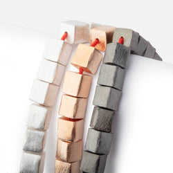 8mm Brushed Cube Beads (ONLINE ORDER ONLY)