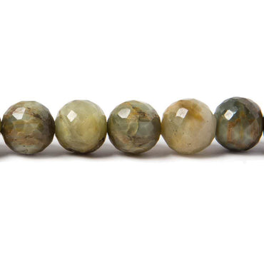 8mm Cat's Eye Green Quartz faceted round beads 8 inch 24 pieces (ONLINE ORDER ONLY)
