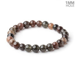 8mm Cat's Eye Scapolite Plain Rounds 7 inch 25 Beads with 1mm Hole (ONLINE ORDER ONLY)