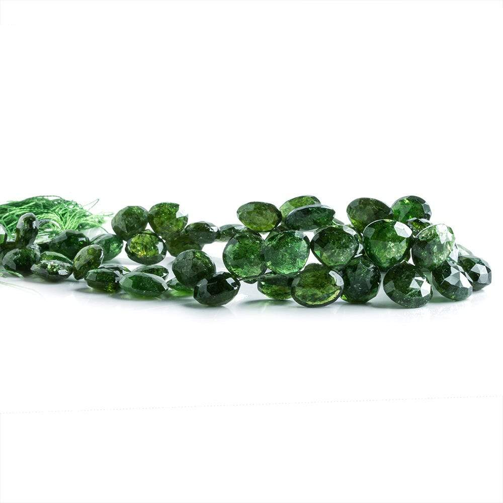 8mm Chrome Green Tourmaline Faceted Heart Beads 49 beads 8 inch (ONLINE ORDER ONLY)