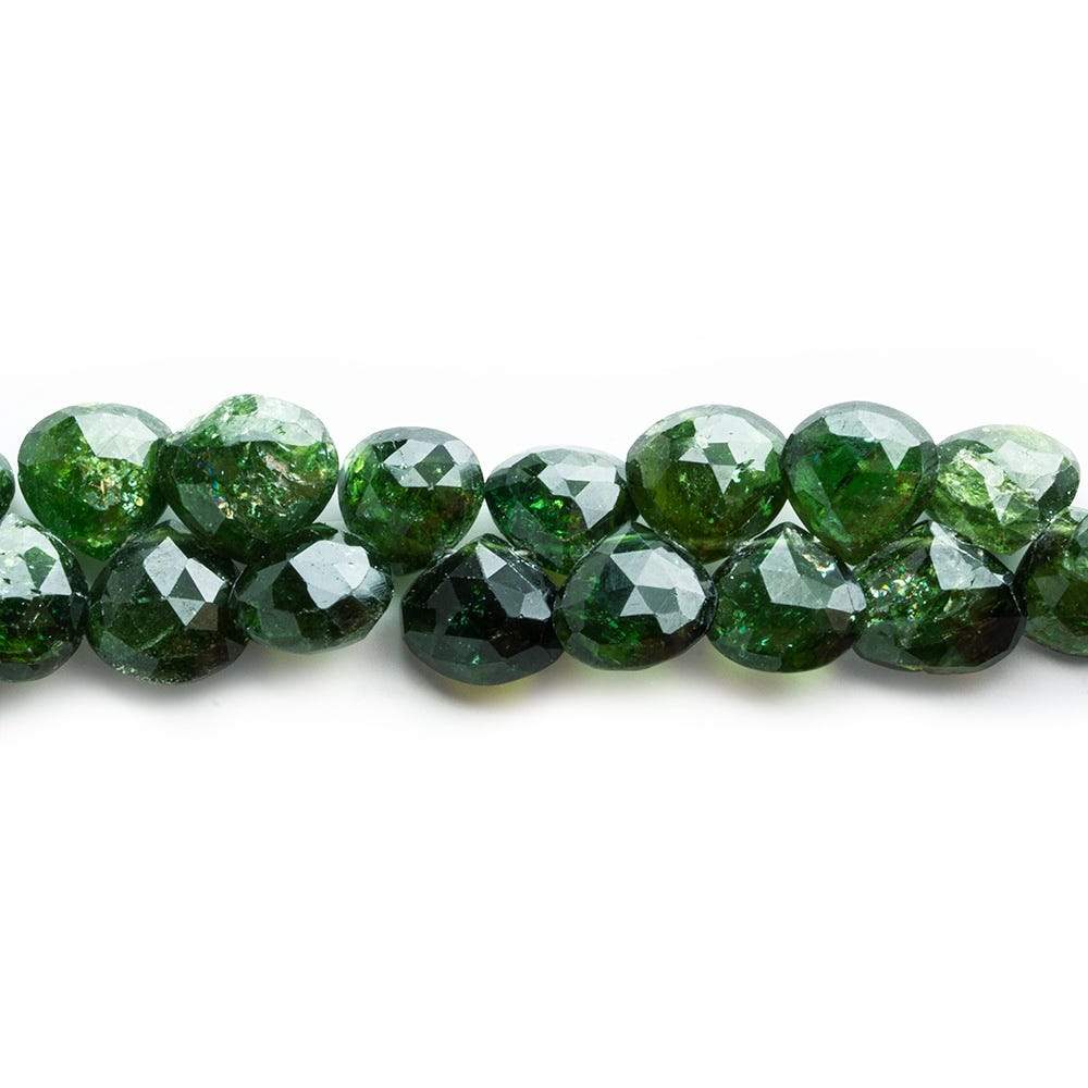 8mm Chrome Green Tourmaline Faceted Heart Beads 49 beads 8 inch (ONLINE ORDER ONLY)