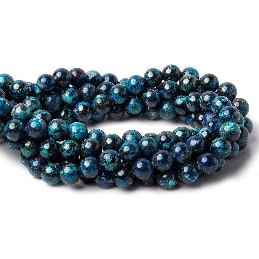 8mm Chrysocolla Plain Rounds 16 inch 51 beads AA (ONLINE ORDER ONLY)