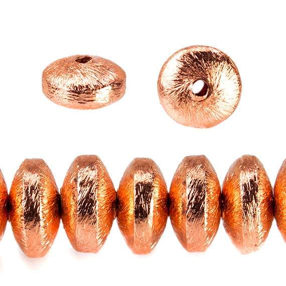 8mm Copper Brushed Disc Beads 47 beads 8 inch (ONLINE ORDER ONLY)