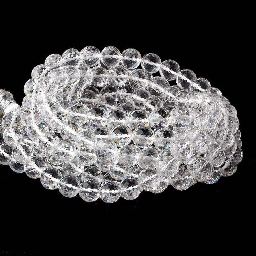 8mm Crystal Quartz Faceted Round Beads 16 inch 51 pieces (ONLINE ORDER ONLY)