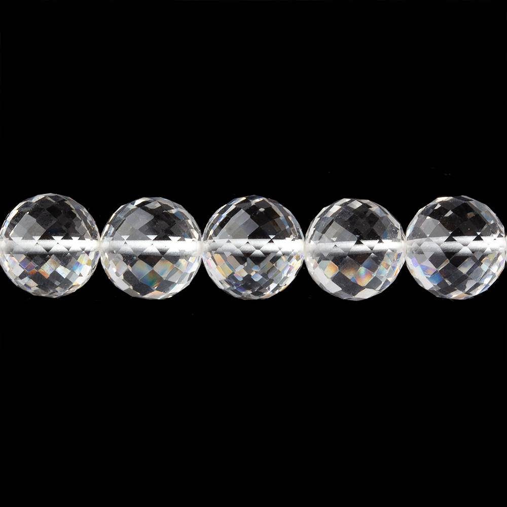 8mm Crystal Quartz Faceted Round Beads 16 inch 51 pieces (ONLINE ORDER ONLY)