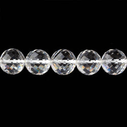 8mm Crystal Quartz Faceted Round Beads 16 inch 51 pieces (ONLINE ORDER ONLY)