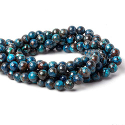 8mm Dark Chrysocolla Plain Rounds 15.5 inch 50 beads AA (ONLINE ORDER ONLY)