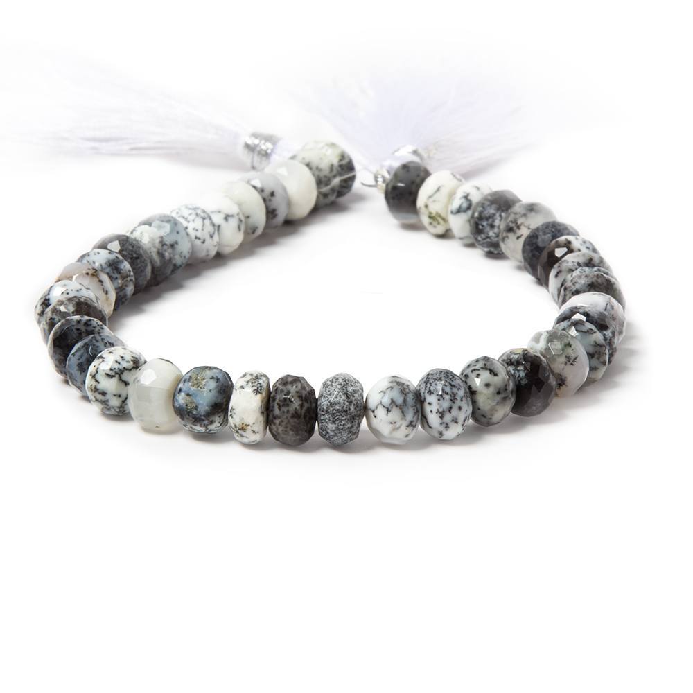 8mm Dendritic Opal faceted rondelles 8 inches 39 beads AA grade (ONLINE ORDER ONLY)