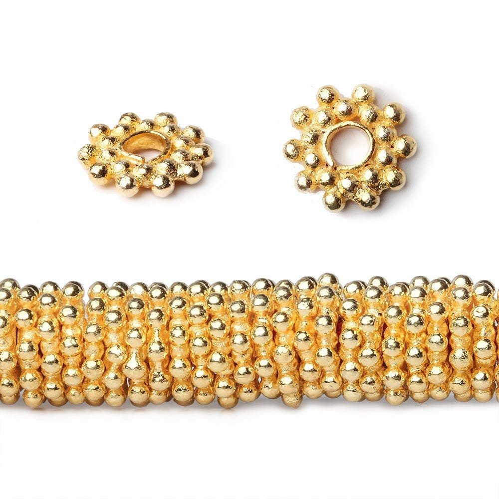8mm Double Row Daisy Spacers with 2.5mm Large Hole 8 inch 135 Beads (ONLINE ORDER ONLY)