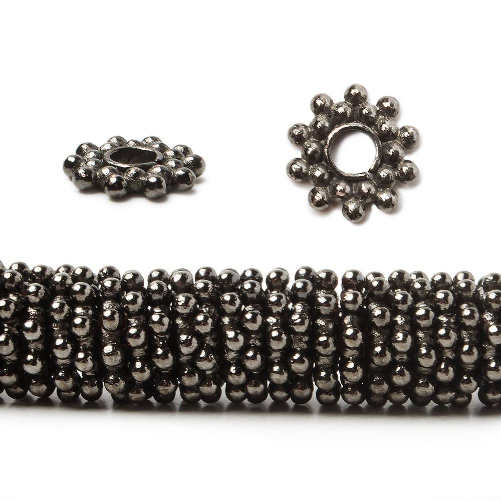8mm Double Row Daisy Spacers with 2.5mm Large Hole 8 inch 135 Beads (ONLINE ORDER ONLY)