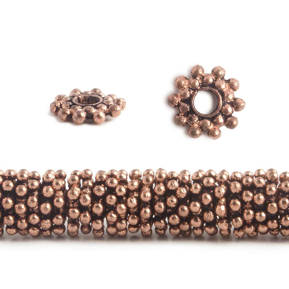 8mm Double Row Daisy Spacers with 2.5mm Large Hole 8 inch 135 Beads (ONLINE ORDER ONLY)