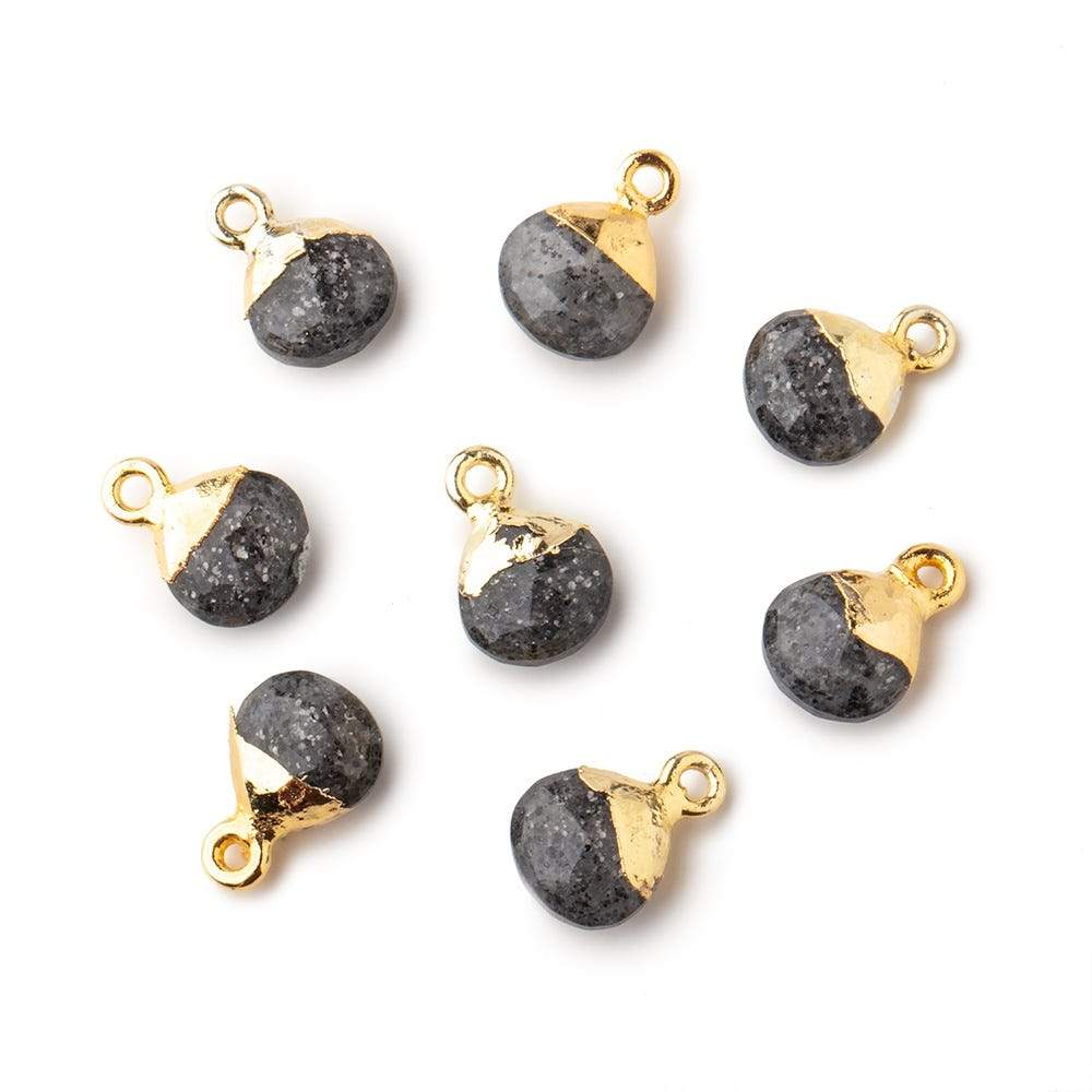 8mm Gold Leafed Celestial Quartz faceted heart 1 focal bead (ONLINE ORDER ONLY)