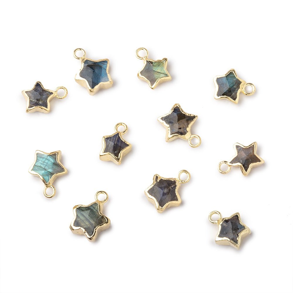 8mm Gold Leafed Labradorite Faceted Star Focal Pendant 1 piece (ONLINE ORDER ONLY)