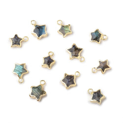 8mm Gold Leafed Labradorite Faceted Star Focal Pendant 1 piece (ONLINE ORDER ONLY)