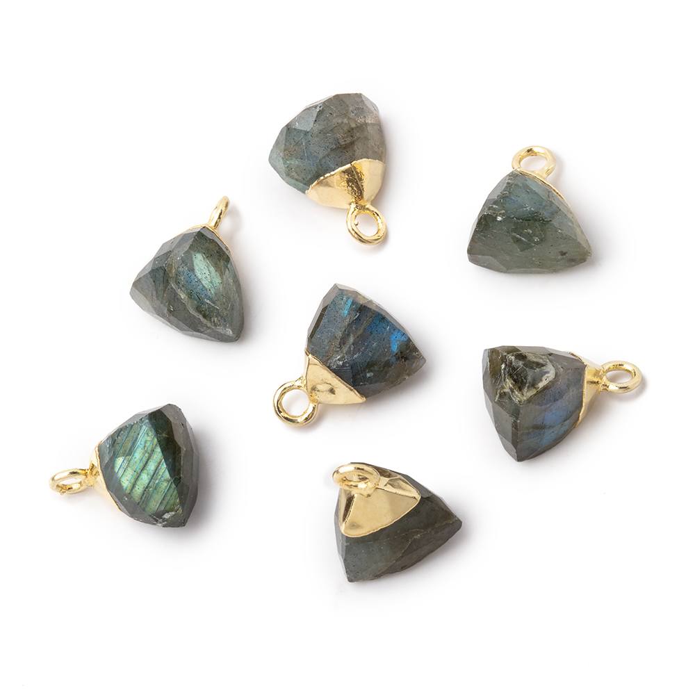 8mm Gold Leafed Labradorite Faceted Trillion Focal Pendant 1 piece (ONLINE ORDER ONLY)