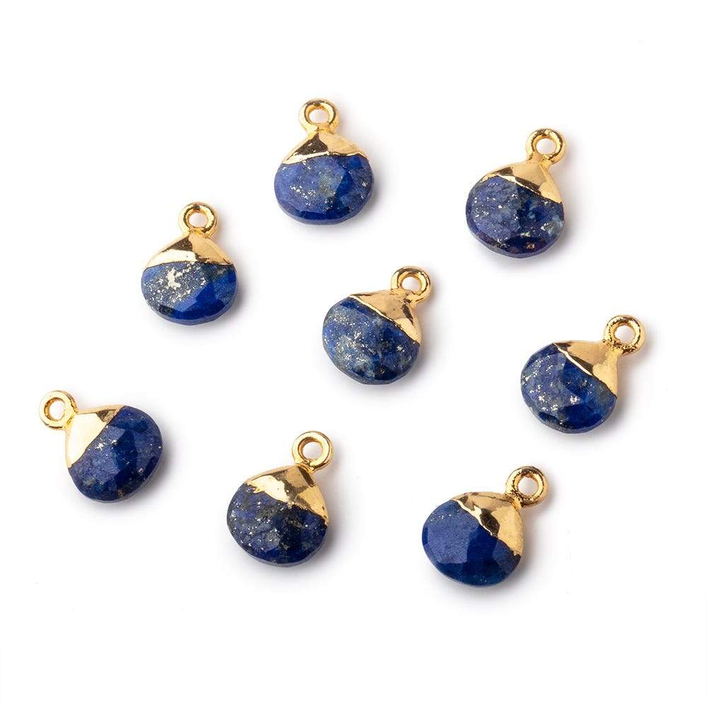 8mm Gold Leafed Lapis Lazuli faceted heart 1 focal bead (ONLINE ORDER ONLY)