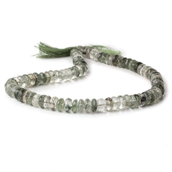 8mm Green Tourmalinated Quartz Faceted Rondelles 14 inch 92 beads (ONLINE ORDER ONLY)