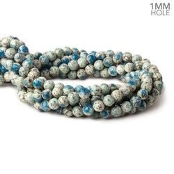8mm K2 Azurite Granite "K2 Jasper" plain round beads 16 inch 50 beads AA 1mm large hole (ONLINE ORDER ONLY)