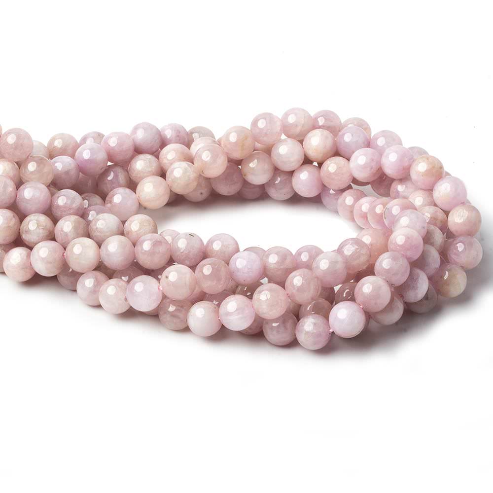 8mm Kunzite Plain Rounds 16 inch 51 beads AA (ONLINE ORDER ONLY)