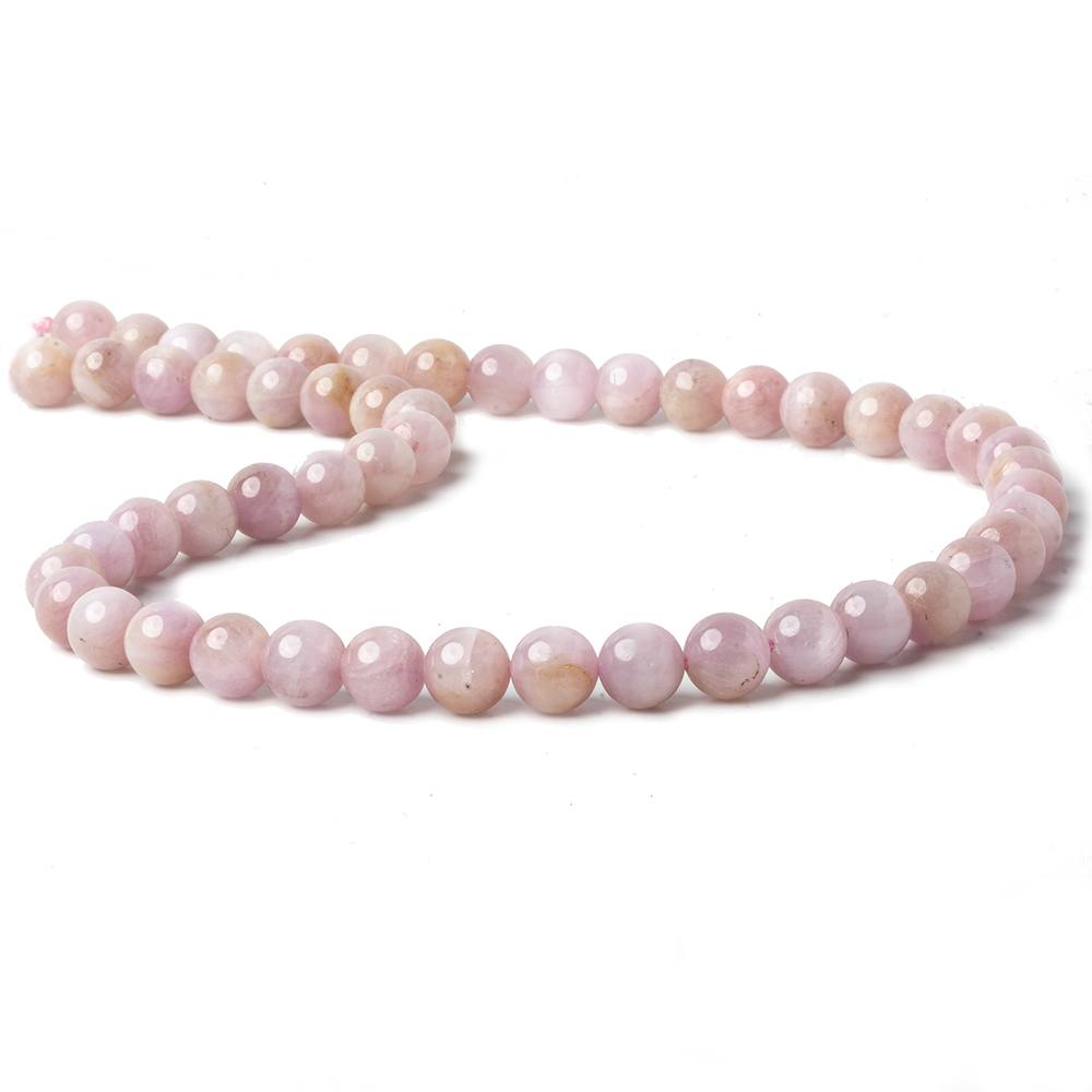 8mm Kunzite Plain Rounds 16 inch 51 beads AA (ONLINE ORDER ONLY)