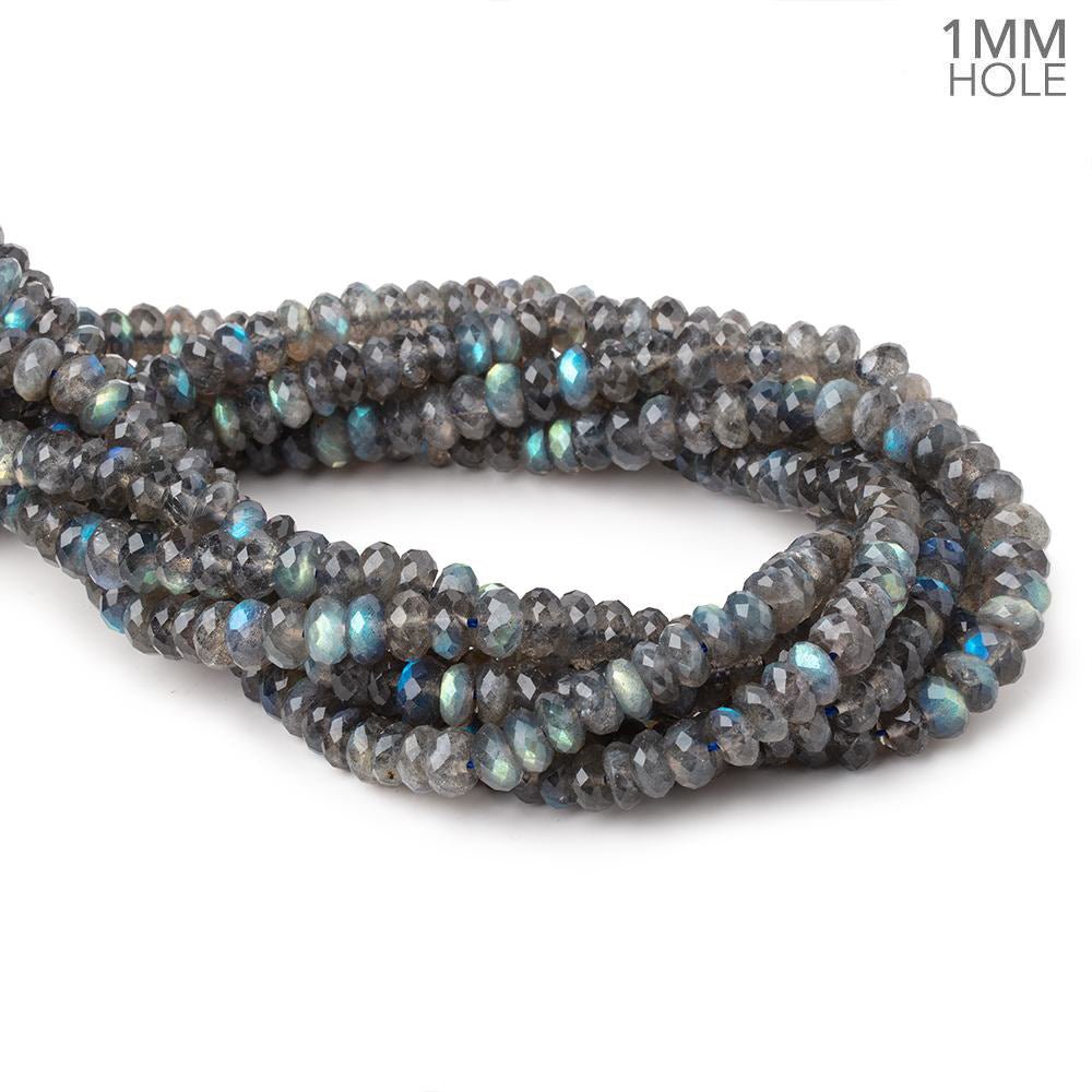 8mm Labradorite Faceted Rondelle Beads 16 inch 105 pieces 1mm Large Hole (ONLINE ORDER ONLY)