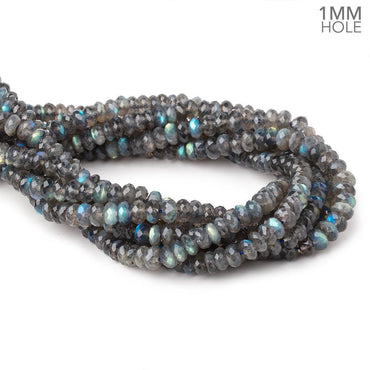 8mm Labradorite Faceted Rondelle Beads 16 inch 105 pieces 1mm Large Hole (ONLINE ORDER ONLY)