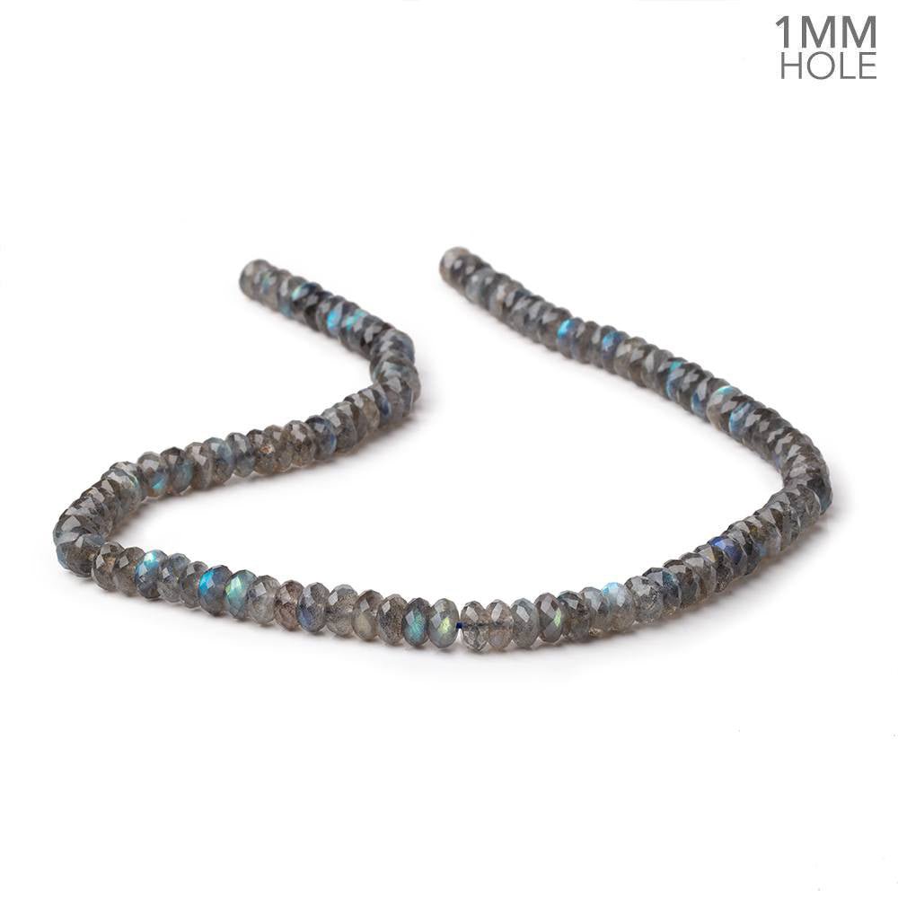 8mm Labradorite Faceted Rondelle Beads 16 inch 105 pieces 1mm Large Hole (ONLINE ORDER ONLY)