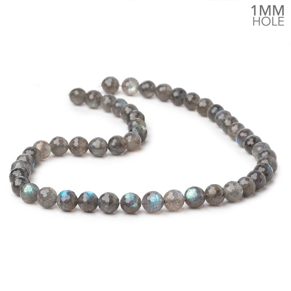8mm Labradorite Faceted Round Beads 15 inch 48 pieces 1mm Large Hole (ONLINE ORDER ONLY)