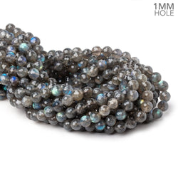 8mm Labradorite Faceted Round Beads 15 inch 48 pieces 1mm Large Hole (ONLINE ORDER ONLY)