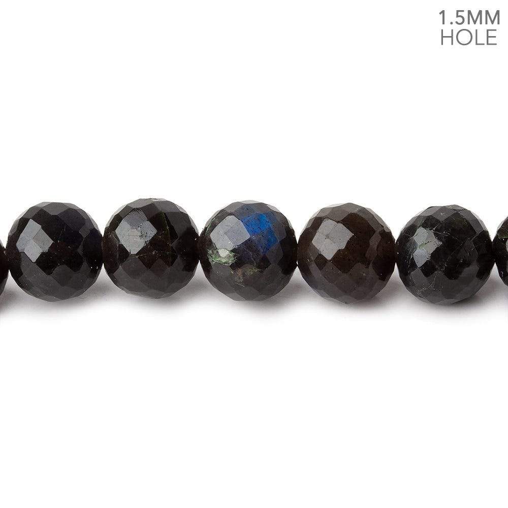 8mm Labradorite faceted rounds 18 inch 61 large hole beads  A (ONLINE ORDER ONLY)